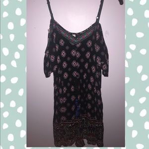 Black patterned romper